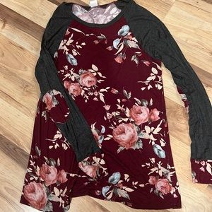 Womens casual loose long sleeve shirt